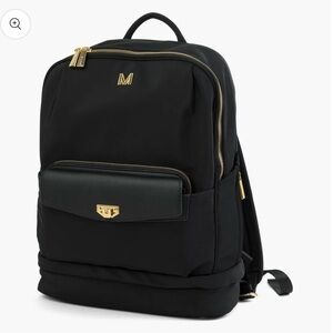 The Multifunctional Black Backpack with Gold Accents